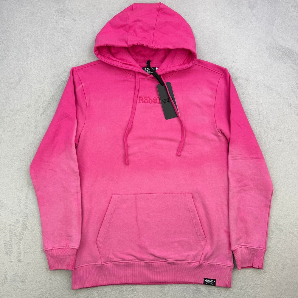 R3bel Hoodie Small Pigment Pink Dye Sweatshirt Crewneck‎ Embroidered Streetwear